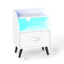 Nightstand with Power Outlets and LED Lighting by LJGDeals