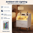 Nightstand with Power Outlets and LED Lighting by LJGDeals
