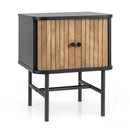 Mid-century Modern Nightstand with Sliding Doors and Storage Cabinet by LJGDeals