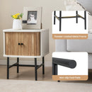 Mid-century Modern Nightstand with Sliding Doors and Storage Cabinet by LJGDeals
