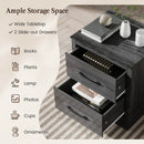 Wood Compact Floor Nightstand with Storage Drawers by LJGDeals