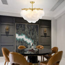 Disc hanging glass chandelier