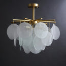 Disc hanging glass chandelier