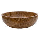 Noce Brown Travertine Natural Stone Circular Vessel Bathroom Sink 16 Inch Round Polished