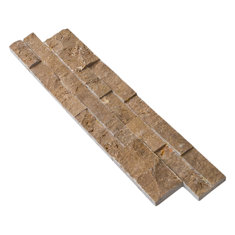 Noce Brown Ledger 3D Panel 6"x24" Natural Travertine Wall Tile - Full Truckload