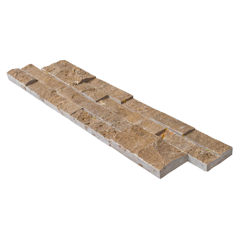 Noce Brown Ledger 3D Panel 6"x24" Natural Travertine Wall Tile - Full Truckload