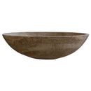Noce Brown Travertine Oval Vessel Sink 16x21 Inches Handcrafted