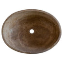 Noce Brown Travertine Oval Vessel Sink 16x21 Inches Handcrafted
