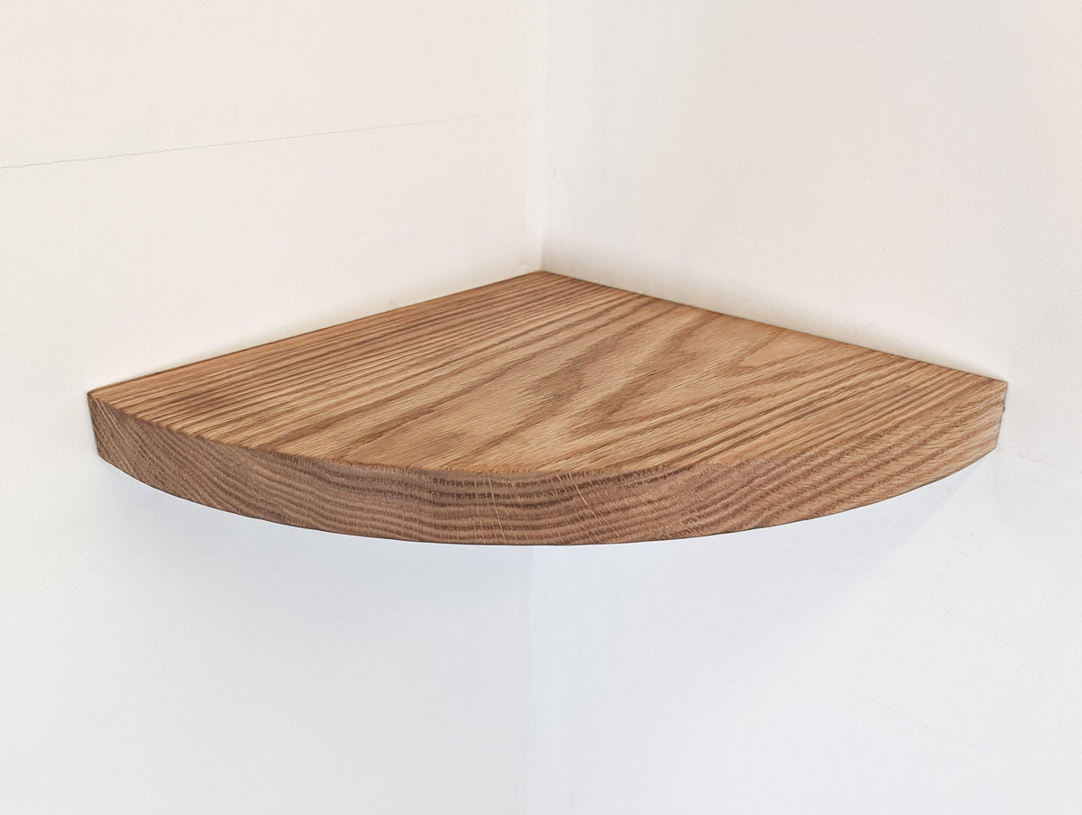 Floating Corner Shelf with Round Edge in Oak, photo 3 of 13