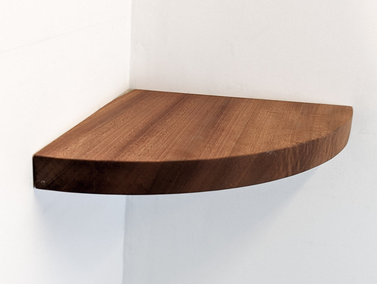 Floating Corner Shelf with Round Edge in Oak, photo 7 of 13