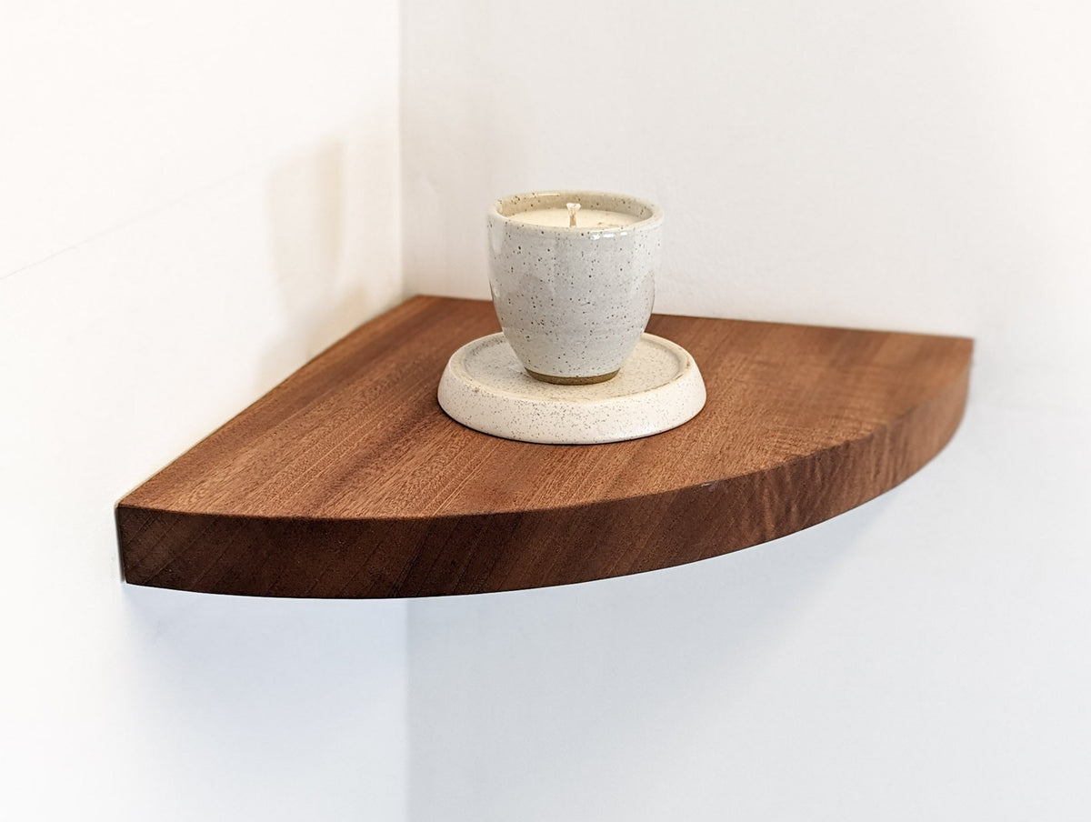 Floating Corner Shelf with Round Edge in Oak, photo 8 of 13