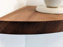 Floating Corner Shelf with Round Edge in Oak