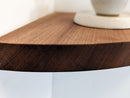 Floating Corner Shelf with Round Edge in Mahogany
