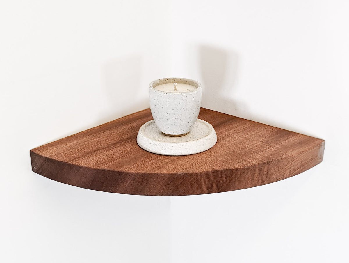 Floating Corner Shelf with Round Edge in Oak, photo 10 of 13