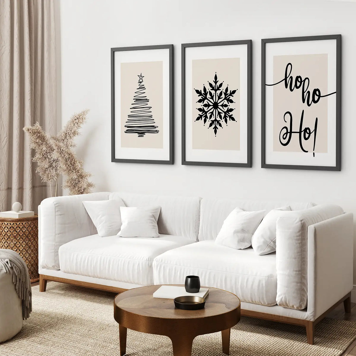 Nordic Style Xmas Triptych Wall Art Prints Set, photo 7 of 9