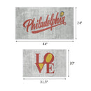 US States Philadelphia Design Non Skid Washable Kitchen Runner Rugs Set of 2| 44 x 24 and 31.5 x 20 Inches Floor Mats |Red