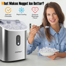 Nugget Countertop Ice Maker with Soft Chewable Pellet Ice-Silver by LJGDeals
