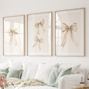 Trendy Aesthetic Bows Nursery Wall Art Set Poster by Wall Art Set