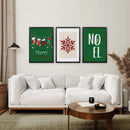 Trendy Green Christmas Holiday Art Nursery Decor by Wall Art Set