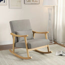 Nursery Rocking Accent Chair with Rubber Wood Armrests-Natural by LJGDeals