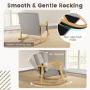 Nursery Rocking Accent Chair with Rubber Wood Armrests-Natural by LJGDeals