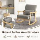 Nursery Rocking Accent Chair with Rubber Wood Armrests-Natural by LJGDeals
