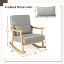 Nursery Rocking Accent Chair with Rubber Wood Armrests-Natural by LJGDeals