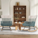 Nursery Rocking Chair with Ergonomic Armrests and High Backrest by LJGDeals