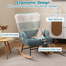 Nursery Rocking Chair with Ergonomic Armrests and High Backrest by LJGDeals