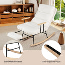 Nursery Rocking Chair Teddy Velvet Upholstered Rocking Chair-White by LJGDeals