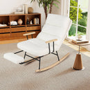 Nursery Rocking Chair Teddy Velvet Upholstered Rocking Chair-White by LJGDeals