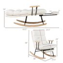 Nursery Rocking Chair Teddy Velvet Upholstered Rocking Chair-White by LJGDeals
