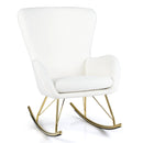 Nursery Rocking Chair with Curved Backrest and Armrests-White by LJGDeals