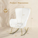 Nursery Rocking Chair with Curved Backrest and Armrests-White by LJGDeals