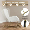 Nursery Rocking Chair with Curved Backrest and Armrests-White by LJGDeals