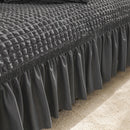 High-Quality Seersucker Stretch Sofa Slipcover with Elastic Bottom and Skirt Washable Furniture Protector for Kids and Pets 1/2/3/4 Seater Options