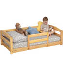 Crib Size Wooden Floor Bed Frame with Rails for Toddlers Age 1–3 by Ocodile.com