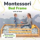 Twin Montessori Floor Bed with Safety Guardrails
