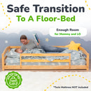 Twin Montessori Floor Bed with Safety Guardrails