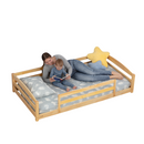 Twin Montessori Floor Bed with Safety Guardrails by Ocodile.com