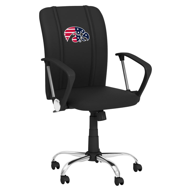 Curve Task Chair with Iowa Hawkeyes Patriotic Primary Logo