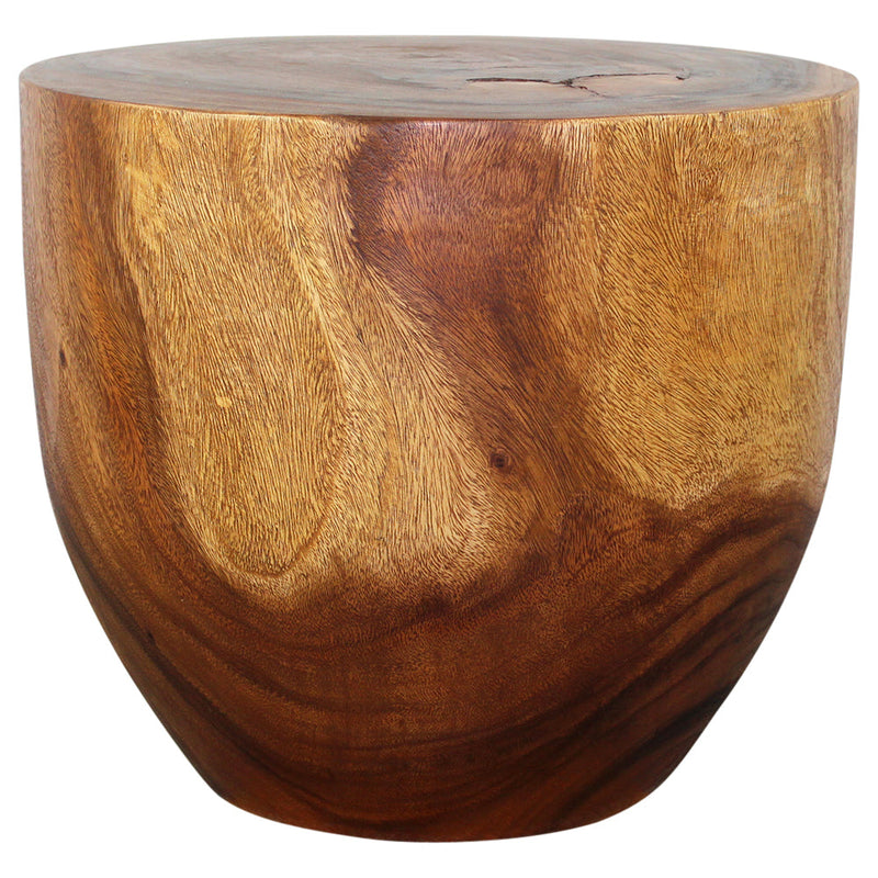 Haussmann® Wood Oval Drum Table 20 in Diameter x 18 in High Walnut Oil