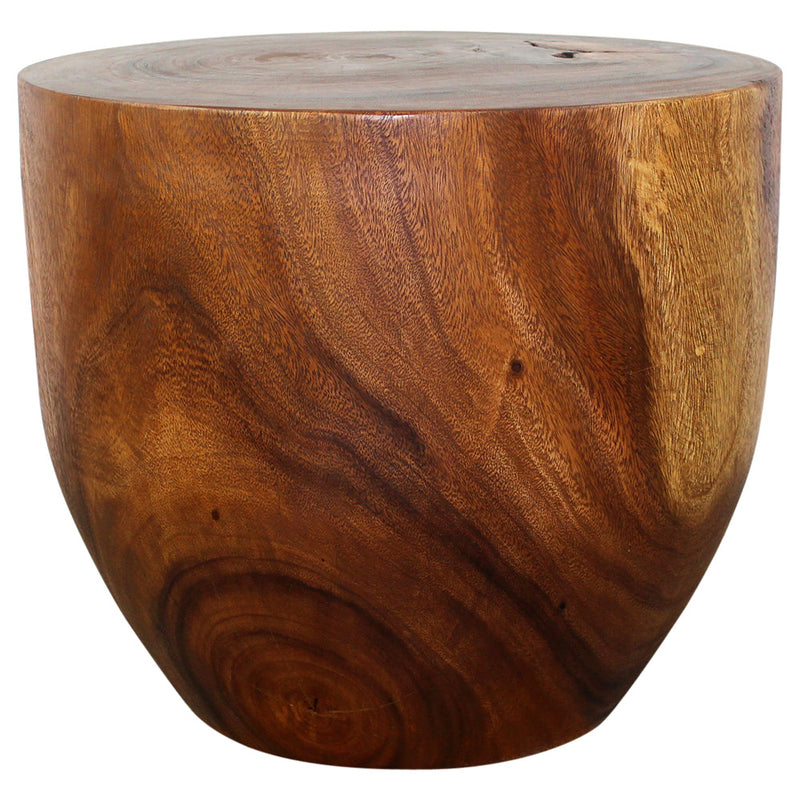 Haussmann® Wood Oval Drum Table 20 in Diameter x 18 in High Walnut Oil