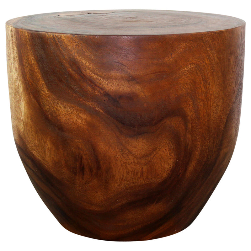 Haussmann® Wood Oval Drum Table 20 in Diameter x 18 in High Walnut Oil