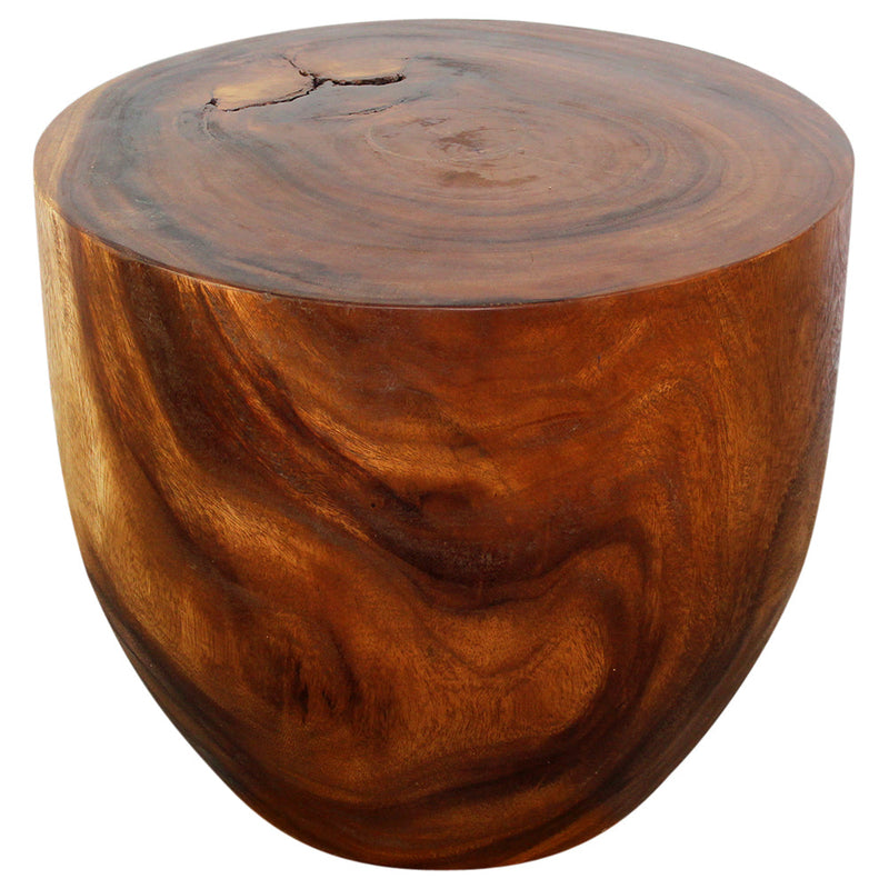 Haussmann® Wood Oval Drum Table 20 in Diameter x 18 in High Walnut Oil