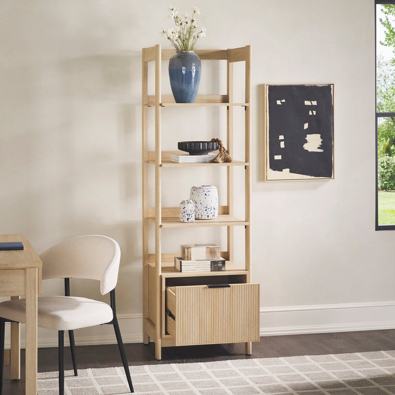 Holmes Modern Scandinavian Reeded Bookshelf