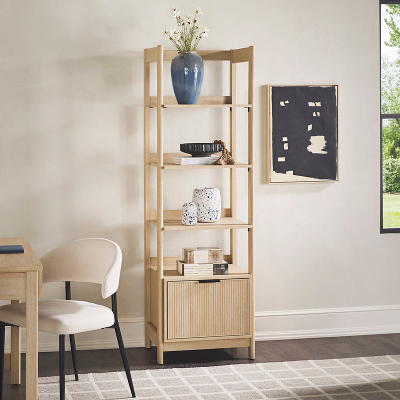 Holmes Modern Scandinavian Reeded Bookshelf