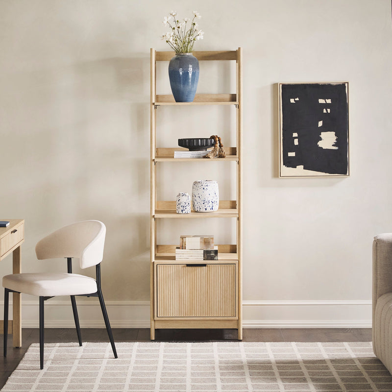 Holmes Modern Scandinavian Reeded Bookshelf