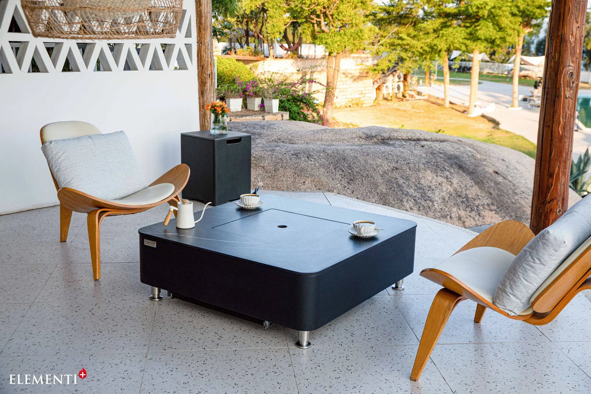 Elementi Plus OFP101BB Copenhagen Porcelain Top Outdoor Fire Table, photo 4 of 10