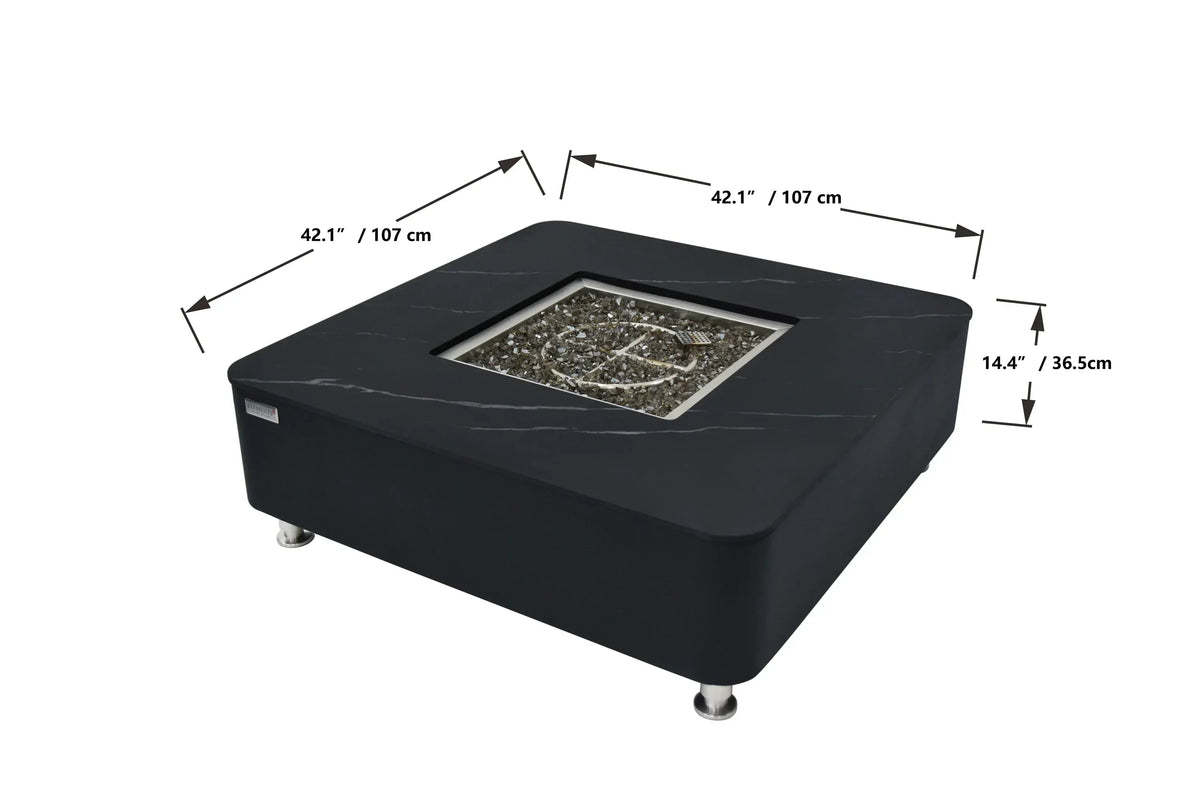 Elementi Plus OFP101BB Copenhagen Porcelain Top Outdoor Fire Table, photo 8 of 10
